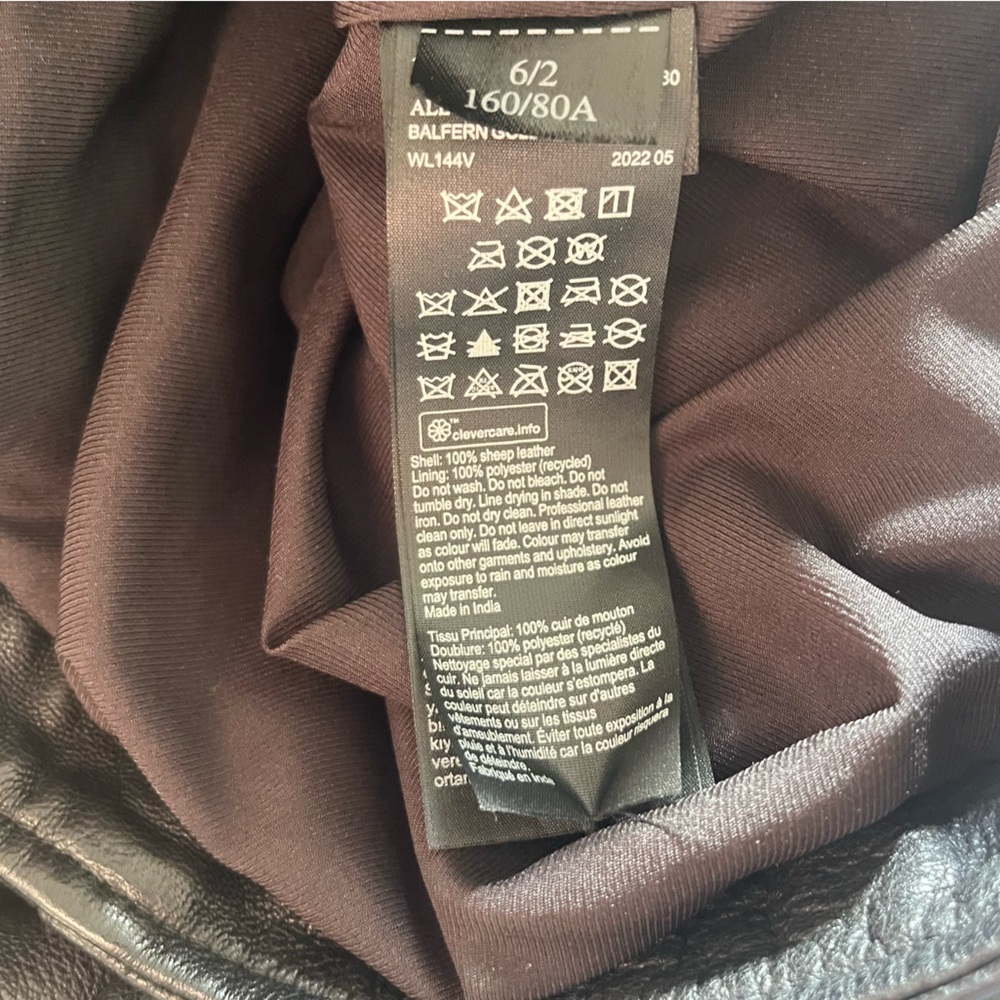 AllSaints BALFERN LEATHER BIKER JACKET - Picture 15 of 16